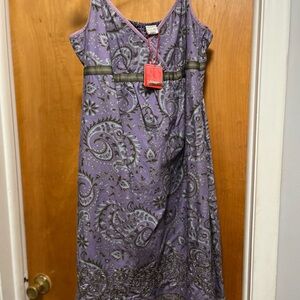 Esprit Purple Paisley Cami Dress size 14 NWT